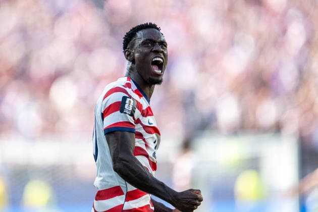 July 1, 2026: United States of America forward Folarin Balogun (20) celebrates after scoring a goal against Bosnia and Herzegovina in round 32 of the IFA World Cup 2026 game at Levi Stadium on Wednesday, July 1, 2026 in Santa Clara. - ZUMAj89_ 20260701_zaf_j89_011 Copyright: xPaulxKitagakixJr.x