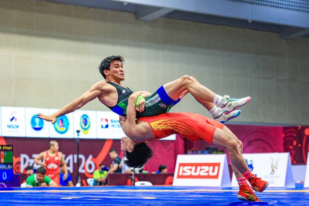 U20 Wrestling Asian Championships 2026 60kg GR - Lijun Bi (CHN) df. Vepa Nepesov (TKM) *** 2026 U20 Asian Wrestling Championships, 60kg Greco-Roman: Lijun Bi (CHN) def. Vepa Nepesov (TKM) Copyright: xKadirxCaliskanx xUnitedxWorldxWrx Kadir Caliskan United World Wr