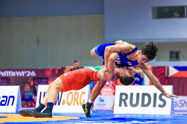 U20 Wrestling Asian Championships 2026 72kg GR - Mohammad Hossein Kazemi (IRI) df. Tsubasa Eguchi (JPN) *** 2026 U20 Asian Wrestling Championships, 72kg Greco-Roman: Mohammad Hossein Kazemi (IRI) defeated Tsubasa Eguchi (JPN) Copyright: xKadirxCaliskanx xUnitedxWorldxWrx Kadir Caliskan United World Wr