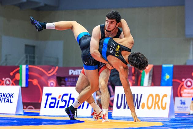 U20 Wrestling Asian Championships 2026 82kg GR - Muhammad Sultonzoda (TJK) df. Shengsong Wang (CHN) *** 2026 U20 Asian Wrestling Championships, 82kg Greco-Roman: Muhammad Sultonzoda (TJK) def. Shengsong Wang (CHN) Copyright: xKadirxCaliskanx xUnitedxWorldxWrx Kadir Caliskan United World Wr