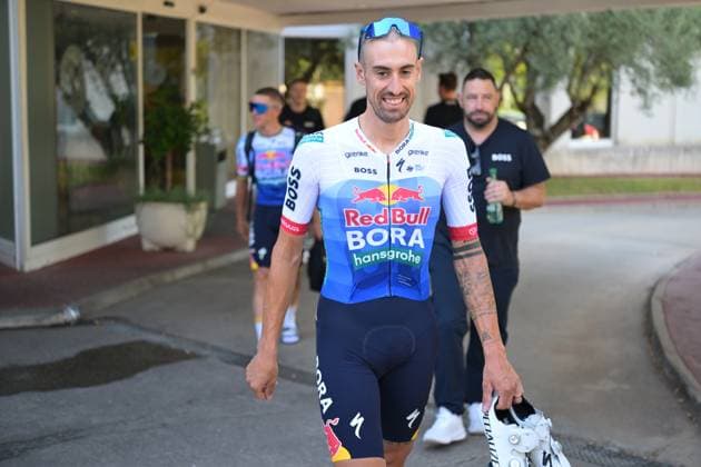 Belgian Jordi Meeus of Red Bull-BORA-hansgrohe arrives for a training ahead of the 2026 Tour de France cycling race, Thursday 02 July 2026, in Barcelona, Spain. The 113th edition of the Tour de France starts on Saturday 4 July in Barcelona, Spain, and will finish in Paris, France on the 26th of July. DAVIDxPINTENS  x180148803x