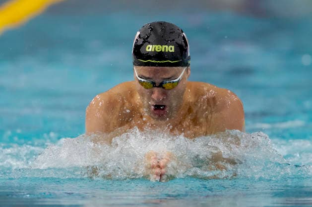 2026-07-02 European Swimming Trials EINDHOVEN, NETHERLANDS - JULY 2: Arno Kamminga of the Netherlands competing in the Men s 50m Breaststroke during European Swimming Trials at Tongelreep National Swimming Centre on July 2, 2026 in Eindhoven, Netherlands. (Photo by Joris Verwijst BSR Agency) Eindhoven Netherlands Content not available for redistribution in The Netherlands directly or indirectly through any third parties. Copyright: xBSRxAgencyx
