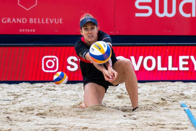 GSTAAD, SWITZERLAND - JULY 1: Tanja Hüberli (Player No. 2, SUI) during the Beach Pro Tour - Elite 16 at Gstaad on July 1, 2026 in Gstaad, Switzerland. Switzerland Copyright: xPeterxWeberx