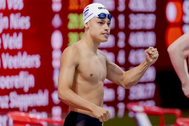 2026-07-02 European Swimming Trials EINDHOVEN, NETHERLANDS - JULY 2: Tiago Fonseca Gomes of the Netherlands before competing in the Men s 400m Freestyle during European Swimming Trials at Tongelreep National Swimming Centre on July 2, 2026 in Eindhoven, Netherlands. (Photo by Joris Verwijst BSR Agency) Eindhoven Netherlands Content not available for redistribution in The Netherlands directly or indirectly through any third parties. Copyright: xBSRxAgencyx