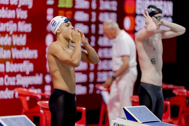 2026-07-02 European Swimming Trials EINDHOVEN, NETHERLANDS - JULY 2: Tiago Fonseca Gomes of the Netherlands before competing in the Men s 400m Freestyle during European Swimming Trials at Tongelreep National Swimming Centre on July 2, 2026 in Eindhoven, Netherlands. (Photo by Joris Verwijst BSR Agency) Eindhoven Netherlands Content not available for redistribution in The Netherlands directly or indirectly through any third parties. Copyright: xBSRxAgencyx