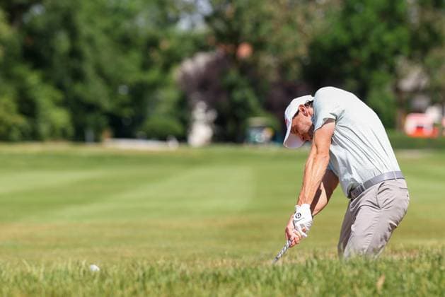 Maximilian Kieffer (GER) schlaegt aus dem Bunker, Sand, 37. BMW International Open 2026, Golf, DP World Tour, Herren, Runde 1, 02.07.2026 Eichenried Bayern Deutschland *** Maximilian Kieffer (GER) hits from the bunker, sand, 37 BMW International Open 2026, Golf, DP World Tour, Men s, Round 1, July 2, 2026, Eichenried, Bavaria, Germany Copyright: xkolbert-press ChristianxKolbertx
