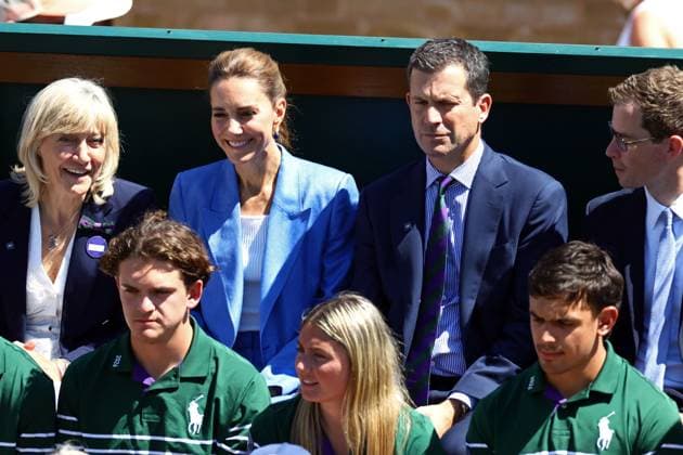 Catherine Princess of Wales sits with Tim Henman on Court 18 Wimbledon Tennis Championships, Day 4, The All England Lawn Tennis and Croquet Club, London, UK - 02 Jul 2026London The All England Lawn Tennis and United Kingdom  Copyright: xJamesxMarsh Shutterstockx 16970344p