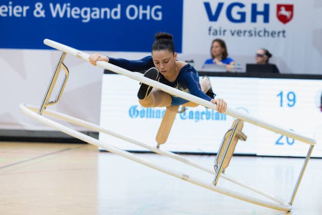 Wheel Gymnastics World Championships 2026 Rhönrad Weltmeisterschaft 2026 in der Sparkassen Arena Göttingen. Tag 02. Deutschland, Göttingen am 02. Juli 2026: Tag Zwei der Weltmeisterschaft in Rhönrad mit über 250 Athletinnen und Athleten aus 17 Nationen. Naomi Livne aus Israel in der Disziplin Spiral (Spirale). *** 2026 World Championships in Wheel Gymnastics: 2026 Rhönrad World Championships at the Sparkassen Arena in Göttingen, Day 2, Germany, Göttingen on July 2, 2026 Day Two of the Rhönrad World Championships with over 250 athletes from 17 nations Naomi Livne from Israel in the Spiral discipline