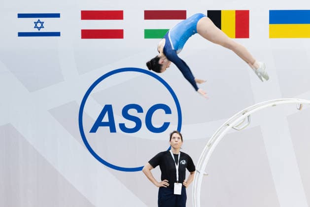 Wheel Gymnastics World Championships 2026 Rhönrad Weltmeisterschaft 2026 in der Sparkassen Arena Göttingen. Tag 02. Deutschland, Göttingen am 02. Juli 2026: Tag Zwei der Weltmeisterschaft in Rhönrad mit über 250 Athletinnen und Athleten aus 17 Nationen. Naomi Livne aus Israel in der Disziplin Sprung (Vault). *** 2026 World Championships in Wheel Gymnastics: 2026 Rhönrad World Championships at the Sparkassen Arena in Göttingen, Day 2, Germany, Göttingen on July 2, 2026 Day two of the Rhönrad World Championships with over 250 athletes from 17 nations Naomi Livne from Israel in the vault event
