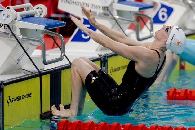 2026-07-02 European Swimming Trials EINDHOVEN, NETHERLANDS - JULY 2: Marrit Steenbergen of the Netherlands competing in the Women s 100m Backstroke during European Swimming Trials at Tongelreep National Swimming Centre on July 2, 2026 in Eindhoven, Netherlands. (Photo by Joris Verwijst BSR Agency) Eindhoven Netherlands Content not available for redistribution in The Netherlands directly or indirectly through any third parties. Copyright: xBSRxAgencyx