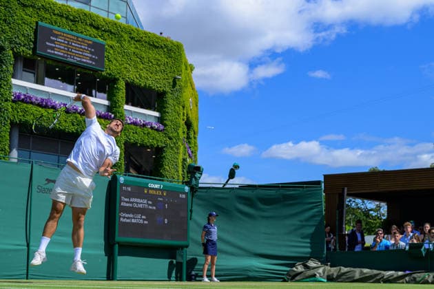Day Four: The Championships - Wimbledon 2026 LONDON, ENGLAND JULY 02 - Orlando Luz of Brazil during Gentlemen s Doubles First Round at The Wimbledon Lawn Tennis Championship at Wimbledon on July 02, 2026 in London, England. (Photo by Keeran Marquis)  Copyright: xKeeranxMarquis Fotoarena SPPx Sportspressphoto_SPR182606
