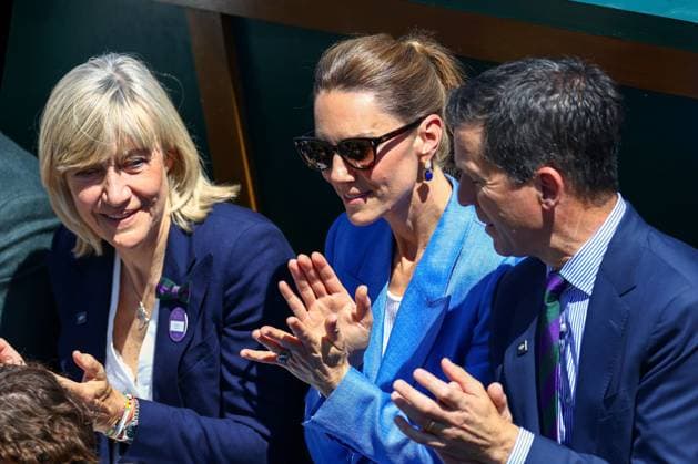 Catherine Princess of Wales sits with Deborah Jevans and Tim Henman on Court 18 Wimbledon Tennis Championships, Day 4, The All England Lawn Tennis and Croquet Club, London, UK - 02 Jul 2026London The All England Lawn Tennis and United Kingdom  Copyright: xJamesxMarsh Shutterstockx 16970344at