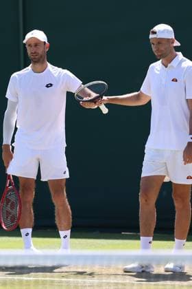The Championships Wimbledon 2026- DAY 4- 02 07 2026 Great Britain, London, All England Lawn Tennis Club, The Championships Wimbledon 2026 - DAY 4- 02 07 2026 Belgian player Sander Gille (BEL) and his double partner Sem Verbeek (NED) pictured during his first double round in London , All England Lawn Tennis Club at The Championships Wimbledon 2026 LONDON GREAT BRITAIN  Copyright: xMélaniexJeusettex