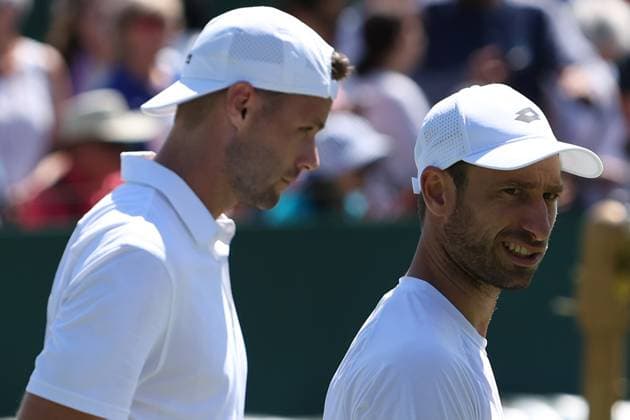 The Championships Wimbledon 2026- DAY 4- 02 07 2026 Great Britain, London, All England Lawn Tennis Club, The Championships Wimbledon 2026 - DAY 4- 02 07 2026 Belgian player Sander Gille (BEL) and his double partner Sem Verbeek (NED) pictured during his first double round in London , All England Lawn Tennis Club at The Championships Wimbledon 2026 LONDON GREAT BRITAIN  Copyright: xMélaniexJeusettex
