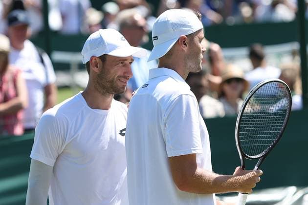 The Championships Wimbledon 2026- DAY 4- 02 07 2026 Great Britain, London, All England Lawn Tennis Club, The Championships Wimbledon 2026 - DAY 4- 02 07 2026 Belgian player Sander Gille (BEL) and his double partner Sem Verbeek (NED) pictured during his first double round in London , All England Lawn Tennis Club at The Championships Wimbledon 2026 LONDON GREAT BRITAIN  Copyright: xMélaniexJeusettex