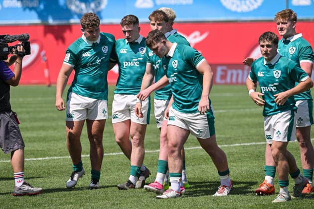 2026 World Rugby Junior World Championship, WM, Weltmeisterschaft Pool C, Avchala Rugby Stadium, Tbilisi, Georgia 2 7 2026 Argentina vs Ireland A view of the Ireland team after the anthems A view of the Ireland team after the anthems 2 7 2026  Copyright: xLevanxVerdzeulix LZ9_5480