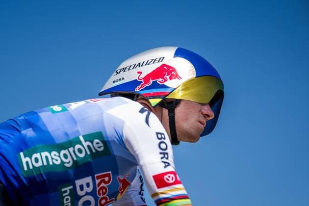 Belgian Remco Evenepoel of Red Bull-BORA-hansgrohe pictured in action during a training ahead of the 2026 Tour de France cycling race, Thursday 02 July 2026, in Barcelona, Spain. The 113th edition of the Tour de France starts on Saturday 4 July in Barcelona, Spain, and will finish in Paris, France on the 26th of July. JASPERxJACOBS  x180165432x