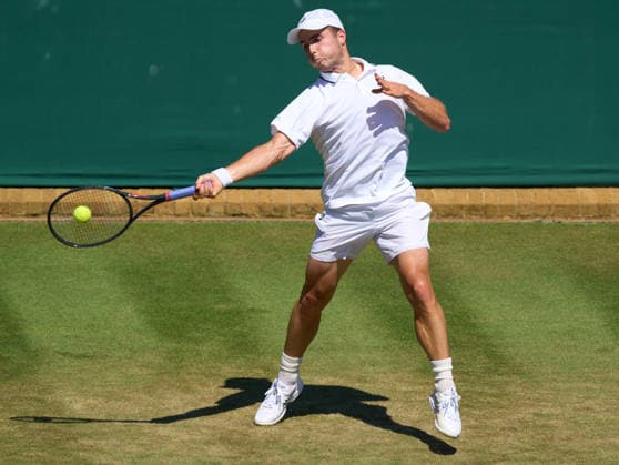 2026 Wimbledon, July 02, Day 4 LONDON, - JULY 2: Arthur Fery of Great Britain plays a shot against Otto Virtanen of Finland during the 2026 Wimbledon, July 02, Day 4 at The all England club, Wimbledon on July 2, 2026 in London, GBR. London The all England club, Wimbledon GBR Copyright: xPeterxvanxdenxBerg ISIxPhotosx 9442