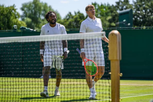 260702 Evan King of USA and Andre Göransson of Sweden in a discussion with the umpire during a first round men™s doubles match during day 4 of Wimbledon on July 2, 2026 in London. Photo: Jesper Zerman BILDBYRAN kod JZ JZ0746 tennis wimbledon 4 bbeng dubbel sverige depp *** July 2, 2026: Evan King of the U.S. and Andre Göransson of Sweden in a discussion with the umpire during a first-round men’s doubles match on Day 4 of Wimbledon on July 2, 2026 in London. Photo by Jesper Zerman. BILDBYRAN code JZ JZ0746 tennis wimbledon 4 bbeng doubles sweden depp  Copyright: JESPERxZERMAN BB260702JZ006