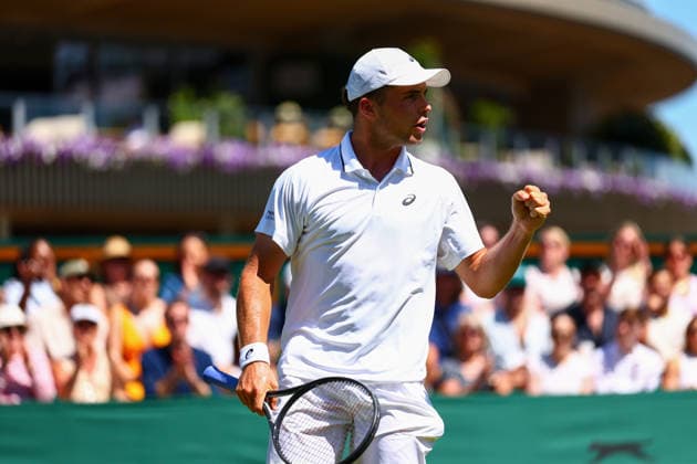 Arthur Fery celebrates during his second round match Wimbledon Tennis Championships, Day 4, The All England Lawn Tennis and Croquet Club, London, UK - 02 Jul 2026London The All England Lawn Tennis and United Kingdom  Copyright: xJamesxMarsh Shutterstockx 16970344dv