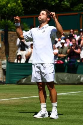 Arthur Fery celebrates victory in his second round match Wimbledon Tennis Championships, Day 4, The All England Lawn Tennis and Croquet Club, London, UK - 02 Jul 2026London The All England Lawn Tennis and United Kingdom  Copyright: xJamesxMarsh Shutterstockx 16970344ee