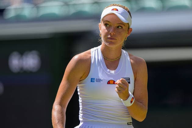 Day Four: The Championships - Wimbledon 2026 LONDON, ENGLAND JULY 02 - Katie Swan of Great Britain during Ladies Single Second Round against Madison Keys of United States at The Wimbledon Lawn Tennis Championship at Wimbledon on July 02, 2026 in London, England. (Photo by Keeran Marquis)  Copyright: xKeeranxMarquis Fotoarena SPPx Sportspressphoto_SPR182640