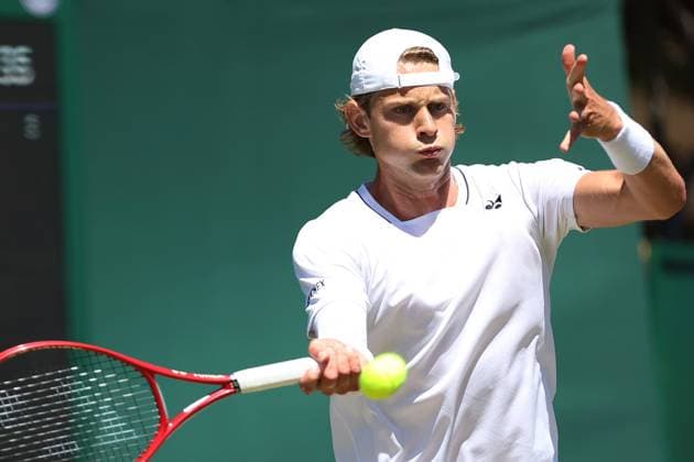 The Championships Wimbledon 2026- DAY 4- 02 07 2026 Great Britain, London, All England Lawn Tennis Club, The Championships Wimbledon 2026 - DAY 4- 02 07 2026 Belgian player Zizou Bergs (BEL) pictured during his second round against Jaime Faria (POR) in London , All England Lawn Tennis Club at The Championships Wimbledon 2026 LONDON GREAT BRITAIN  Copyright: xMélaniexJeusettex