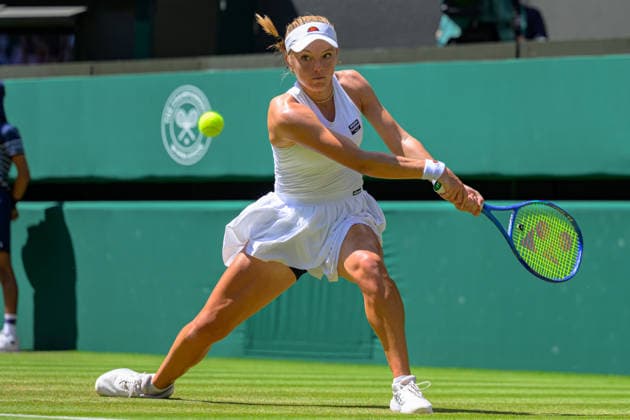 Day Four: The Championships - Wimbledon 2026 LONDON, ENGLAND JULY 02 - Katie Swan of Great Britain during Ladies Single Second Round against Madison Keys of United States at The Wimbledon Lawn Tennis Championship at Wimbledon on July 02, 2026 in London, England. (Photo by Keeran Marquis)  Copyright: xKeeranxMarquis Fotoarena SPPx Sportspressphoto_SPR182645