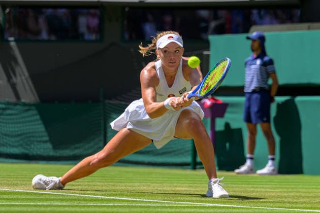 Day Four: The Championships - Wimbledon 2026 LONDON, ENGLAND JULY 02 - Katie Swan of Great Britain during Ladies Single Second Round against Madison Keys of United States at The Wimbledon Lawn Tennis Championship at Wimbledon on July 02, 2026 in London, England. (Photo by Keeran Marquis)  Copyright: xKeeranxMarquis Fotoarena SPPx Sportspressphoto_SPR182654