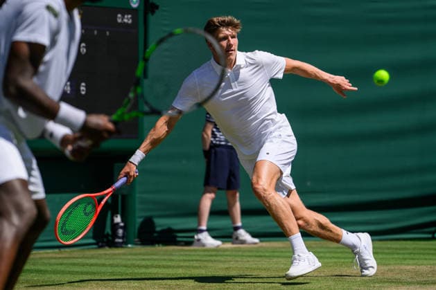 260702 Andre Göransson of Sweden during a first round men™s doubles match during day 4 of Wimbledon on July 2, 2026 in London. Photo: Jesper Zerman BILDBYRAN kod JZ JZ0746 tennis wimbledon 4 bbeng dubbel sverige *** 260702 Andre Göransson of Sweden during a first-round men’s doubles match on Day 4 of Wimbledon on July 2, 2026, in London. Photo by Jesper Zerman, BILDBYRAN, code JZ JZ0746, tennis, Wimbledon, 4, bbeng, doubles, Sweden  Copyright: JESPERxZERMAN BB260702JZ037