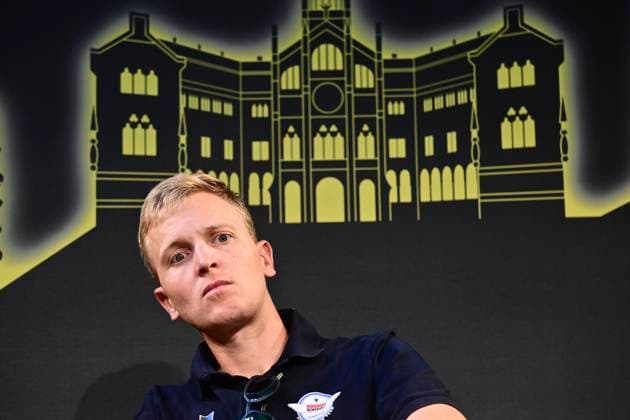 Tour de France 2026 Media Activities 02 07 2026 BARCELONA, SPAIN - JULY 02 : Merlier Tim (BEL) of Soudal Quick-Step speaking with the media during a press conference, PK, Pressekonferenz prior to the 113rd edition of Tour de France 2026, on July 2, 2026 in Barcelona, Spain, 02 07 2026 Barcelona Spain  Copyright: xPeterxDexVoechtx