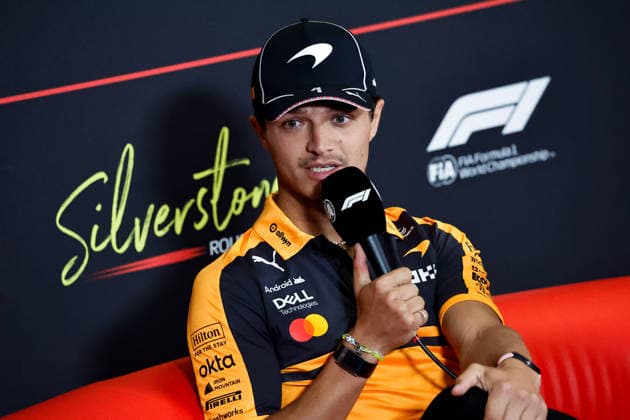 F1 - BRITISH GRAND PRIX 2026 NORRIS Lando (gbr), McLaren F1 Team MCL40, portrait press conference, PK, Pressekonferenz during the Formula 1 British Grand Prix 2026, 9th round of the 2026 Formula One World Championship, WM, Weltmeisterschaft from July 3 to 5, 2026 on the Silverstone Circuit, in Silverstone, United Kingdom - SilverstoneUnited Kingdom  Copyright: xPauloxMariax