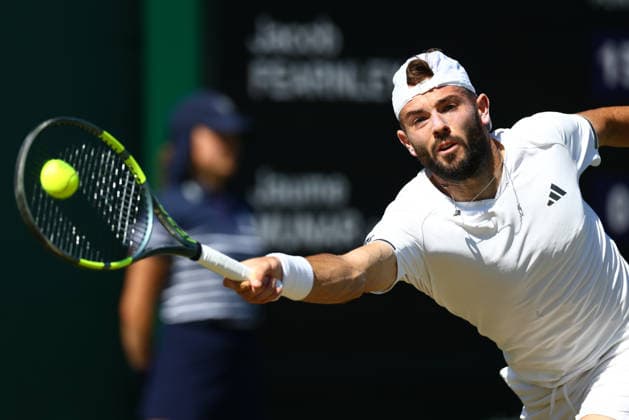 Jacob Fearnley during his second round match Wimbledon Tennis Championships, Day 4, The All England Lawn Tennis and Croquet Club, London, UK - 02 Jul 2026London The All England Lawn Tennis and United Kingdom  Copyright: xJamesxMarsh Shutterstockx 16970344fg