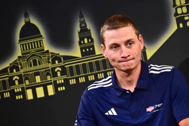 Tour de France 2026 Media Activities 02 07 2026 BARCELONA, SPAIN - JULY 02 : Van Der Poel Mathieu (NED) of Alpecin - Premier Tech speaking with the media during a press conference, PK, Pressekonferenz prior to the 113rd edition of Tour de France 2026, on July 2, 2026 in Barcelona, Spain, 02 07 2026 Barcelona Spain  Copyright: xPeterxDexVoechtx