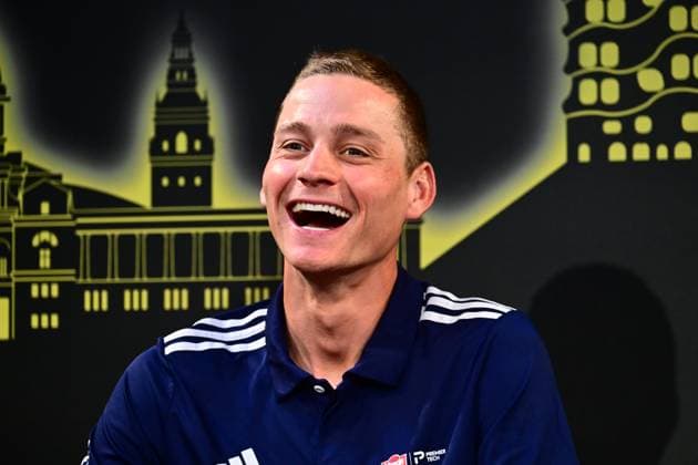 Tour de France 2026 Media Activities 02 07 2026 BARCELONA, SPAIN - JULY 02 : Van Der Poel Mathieu (NED) of Alpecin Premier Tech speaking with the media during a press conference, PK, Pressekonferenz prior to the 113rd edition of Tour de France 2026, on July 2, 2026 in Barcelona, Spain, 02 07 2026 Barcelona Spain  Copyright: xPeterxDexVoechtx