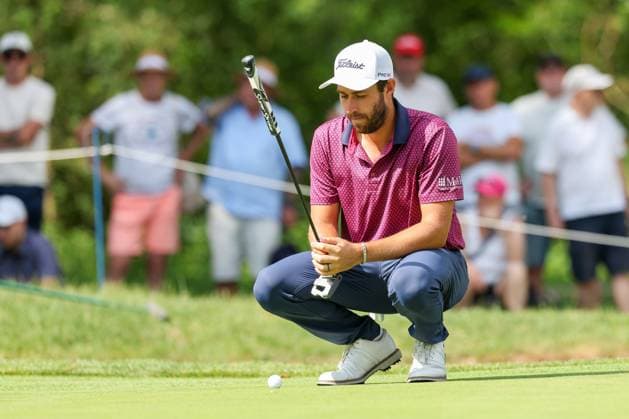 Thomas Rosenmueller (GER) beim lesen der Puttlinie, 37. BMW International Open 2026, Golf, DP World Tour, Herren, Runde 1, 02.07.2026 Eichenried Bayern Deutschland *** Thomas Rosenmueller (GER) reading the putt line, 37th BMW International Open 2026, Golf, DP World Tour, Men s, Round 1, July 2, 2026, Eichenried, Bavaria, Germany Copyright: xkolbert-press ChristianxKolbertx