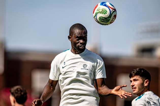 DALLAS - Jason Geria of Australia during the 2026 World Cup, training with Australia at Washburne Soccer and Track Stadium on July 2, 2026, in Dallas, United States. (Photo by Stefan Koops EYE4IMAGES DeFodi Images) - *** DALLAS: Jason Geria of Australia during the 2026 World Cup, training with the Australian national team at Washburne Soccer and Track Stadium on July 2, 2026, in Dallas, United States. Photo by Stefan Koops, EYE4IMAGES, DeFodi Images