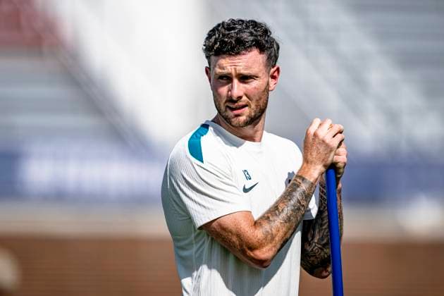 DALLAS - Oneill Aiden of Australia during the 2026 World Cup, training with Australia at Washburne Soccer and Track Stadium on July 2, 2026, in Dallas, United States. (Photo by Stefan Koops EYE4IMAGES DeFodi Images) - *** DALLAS: Aiden Oneill of Australia during the 2026 World Cup, training with the Australian national team at Washburne Soccer and Track Stadium on July 2, 2026, in Dallas, United States. Photo by Stefan Koops, EYE4IMAGES, DeFodi Images