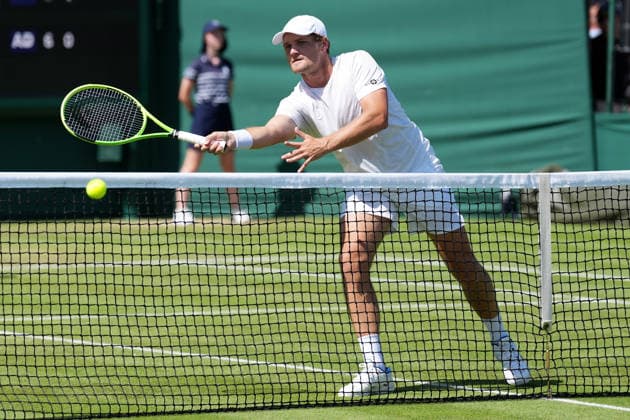 2026-07-02 The Championships - Wimbledon 2026 - Day Four LONDON, UNITED KINGDOM - JULY 2: Bart Stevens of the Netherlands during Day Four of the The Championships - Wimbledon 2026 at All England Lawn Tennis and Croquet Club on July 2, 2026 in London, England. (Photo by Marleen Fouchier BSR Agency) London United Kingdom Content not available for redistribution in The Netherlands directly or indirectly through any third parties. Copyright: xBSRxAgencyx