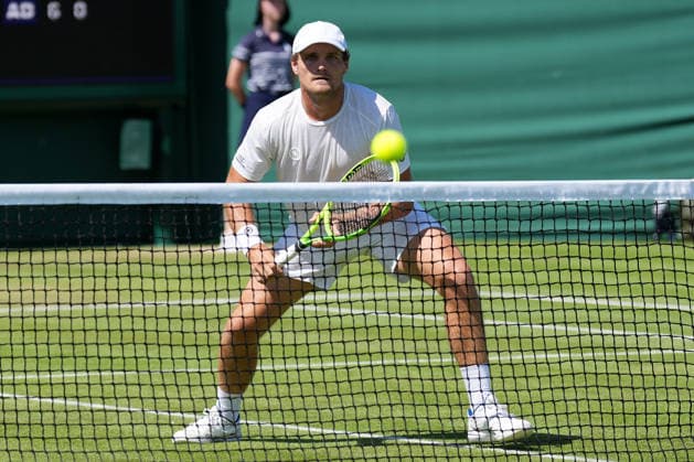 2026-07-02 The Championships - Wimbledon 2026 - Day Four LONDON, UNITED KINGDOM - JULY 2: Bart Stevens of the Netherlands during Day Four of the The Championships - Wimbledon 2026 at All England Lawn Tennis and Croquet Club on July 2, 2026 in London, England. (Photo by Marleen Fouchier BSR Agency) London United Kingdom Content not available for redistribution in The Netherlands directly or indirectly through any third parties. Copyright: xBSRxAgencyx