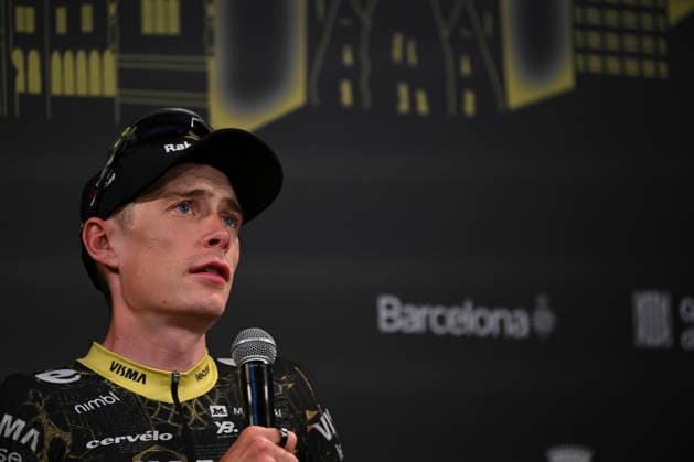 July 2, 2026, Barcelona, Turin, SPAIN: BARCELONA, SPAIN - JULY 04 : ..Jonas Vingegaard during the 113th Tour De France Captain s press conference, PK, Pressekonferenz at Recinte Modernista Barcelona SPAIN - ZUMAm214 0860594767st Copyright: xMatteoxSeccix