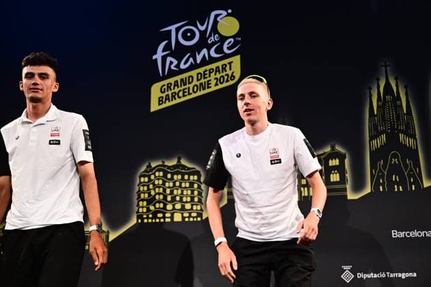 Tour de France 2026 Media Activities 02 07 2026 BARCELONA, SPAIN - JULY 02 : Pogacar Tadej (SLO) of UAE Team Emirates XRG speaking with the media during a press conference, PK, Pressekonferenz prior to the 113rd edition of Tour de France 2026, on July 2, 2026 in Barcelona, Spain, 02 07 2026 Barcelona Spain  Copyright: xPeterxDexVoechtx