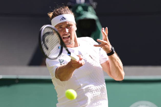 Alexander Zverev GER, during second round of 2026 All England Lawn Tennis Championships at Wimbledon, mens singles, London, 02 07 2026; - *** Alexander Zverev (GER), during the second round of the 2026 All England Lawn Tennis Championships at Wimbledon, men s singles, London, July 2, 2026 