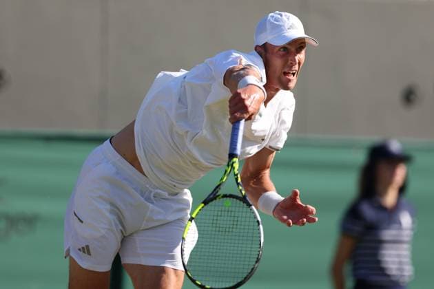 Jan Choinski during his second round match Wimbledon Tennis Championships, Day 4, The All England Lawn Tennis and Croquet Club, London, UK - 02 Jul 2026London The All England Lawn Tennis and United Kingdom  Copyright: xKieranxMcManus Shutterstockx 16970349ej