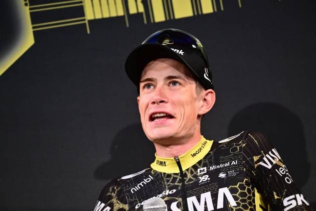 Tour de France 2026 Media Activities 02 07 2026 BARCELONA, SPAIN - JULY 02 : Vingegaard Jonas (DEN) of Team Visma Lease a Bike speaking with the media during a press conference, PK, Pressekonferenz prior to the 113rd edition of Tour de France 2026, on July 2, 2026 in Barcelona, Spain, 02 07 2026 Barcelona Spain  Copyright: xPeterxDexVoechtx