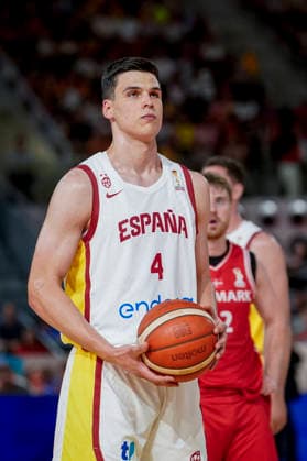 July 2, 2026, Madrid, Madrid, Spain: Jaime Pradilla of Spain shoots for a free throw during the 2027 Basket World Cup qualifier match played between Spain and Denmark at Caja Magica on July 02, 2026 in Madrid, Spain. Madrid Spain - ZUMAa181 20260702_zaa_a181_027 Copyright: xAngelxPerezxMecax