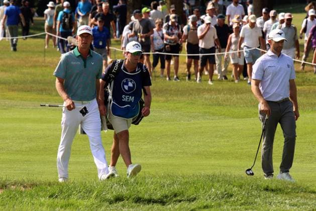 EICHENRIED, GERMANY - JULY 02: SIEM, Marcel (GER) and right SCHNEIDER, Marcel (GER) at the Round 1 of the BMW International Open, Eichenried, Germany, DP World TOUR, Round 1 on July 02, 2026 in Eichenried, Germany, BMW International Open, Eichenried, Germany, 02.07.2026 Bavaria Germany Copyright: xPhotographer:xNilsxKoepkex