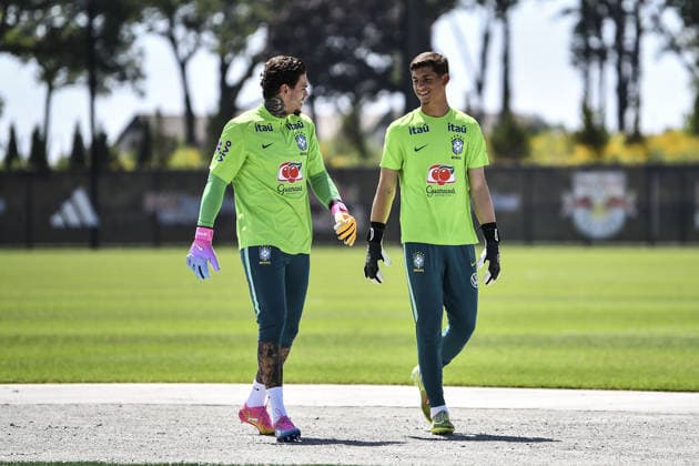 Ederson and Leonardo Nannetti training at their New Jersey base the Columbia Park Training Facility in Morristown, NJ, United States. (Photo by Rebekah Wynkoop SPP)  Copyright: xRebekahxWynkoop SPPx Sportspressphoto_SPR182765