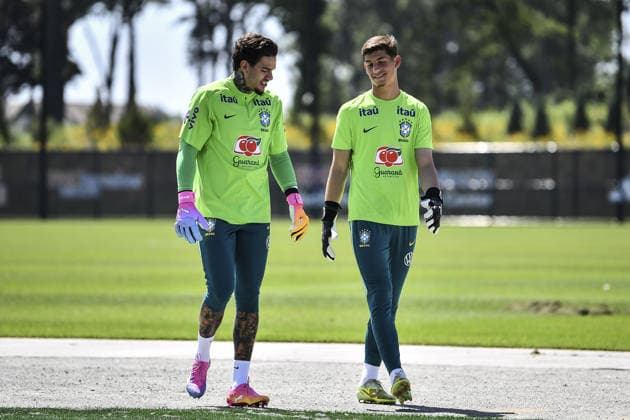 Ederson and Leonardo Nannetti training at their New Jersey base the Columbia Park Training Facility in Morristown, NJ, United States. (Photo by Rebekah Wynkoop SPP)  Copyright: xRebekahxWynkoop SPPx Sportspressphoto_SPR182766