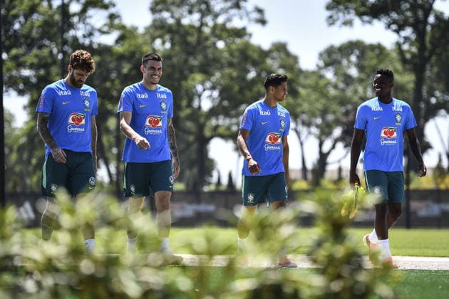 Leo Pereira, Ibanez, Douglas Santos, and Luiz Henrique enter training at their New Jersey base the Columbia Park Training Facility in Morristown, NJ, United States. (Photo by Rebekah Wynkoop SPP)  Copyright: xRebekahxWynkoop SPPx Sportspressphoto_SPR182770